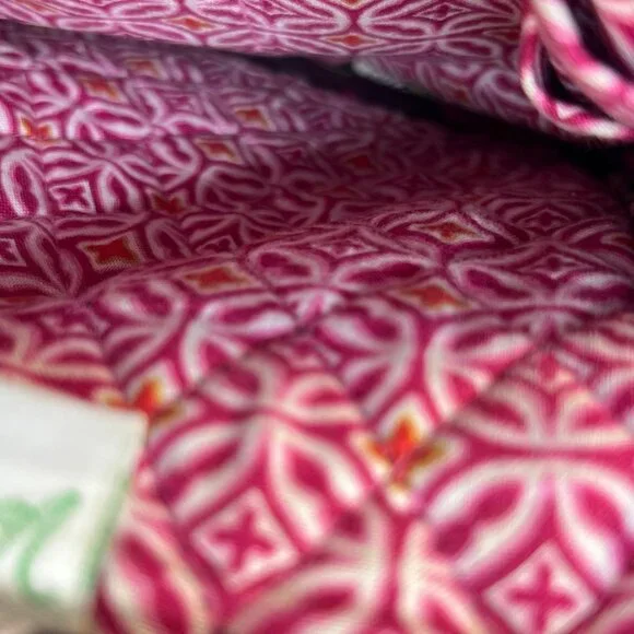 Women Vera Bradley Quilted Floral Crossbody Purse Wallet Small Shoulder Bag Pink - Picture 5 of 6